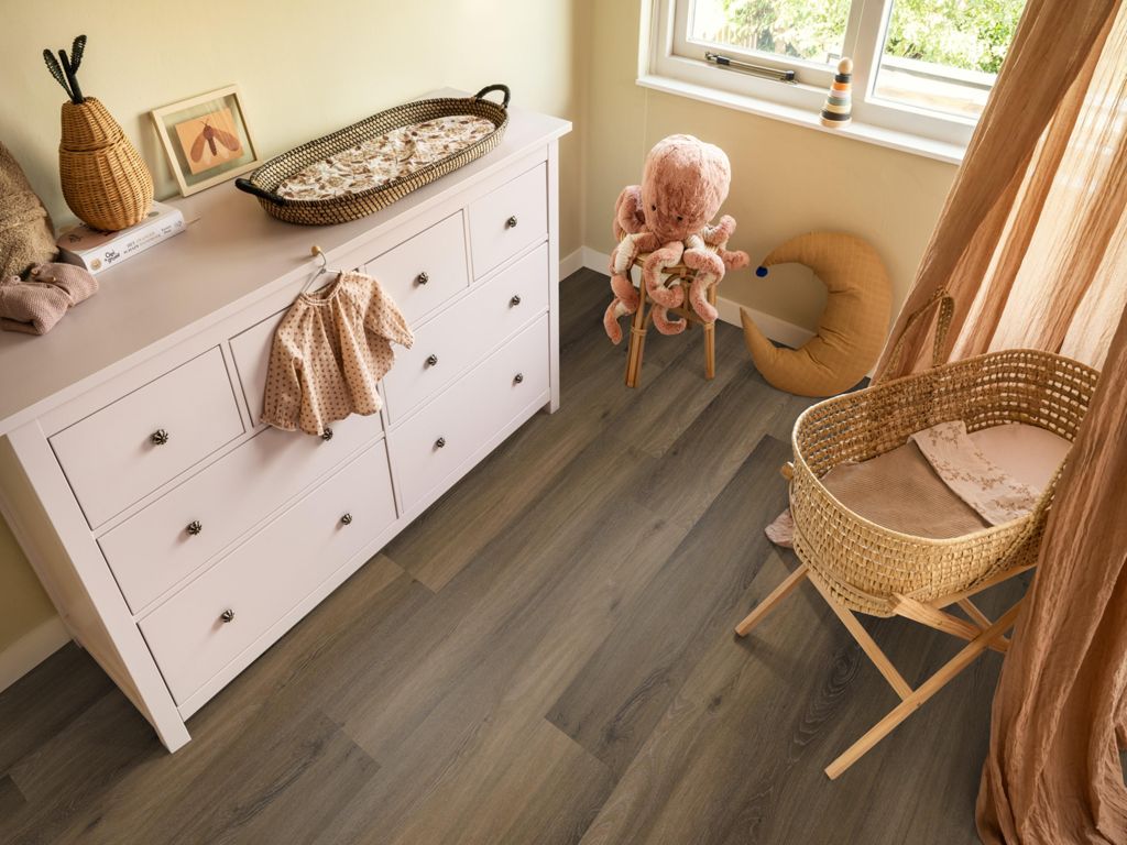 2in1 Klik PVC 8038 Bruin Eiken Met Geïntegreerde Ondervloer-
